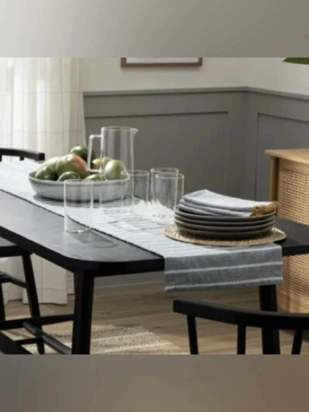 Hearth and Hand with Magnolia Woven Striped Cotton Knit Table Runner